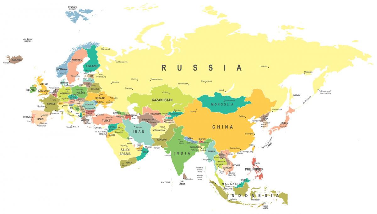 印度在亚洲地图上的位置