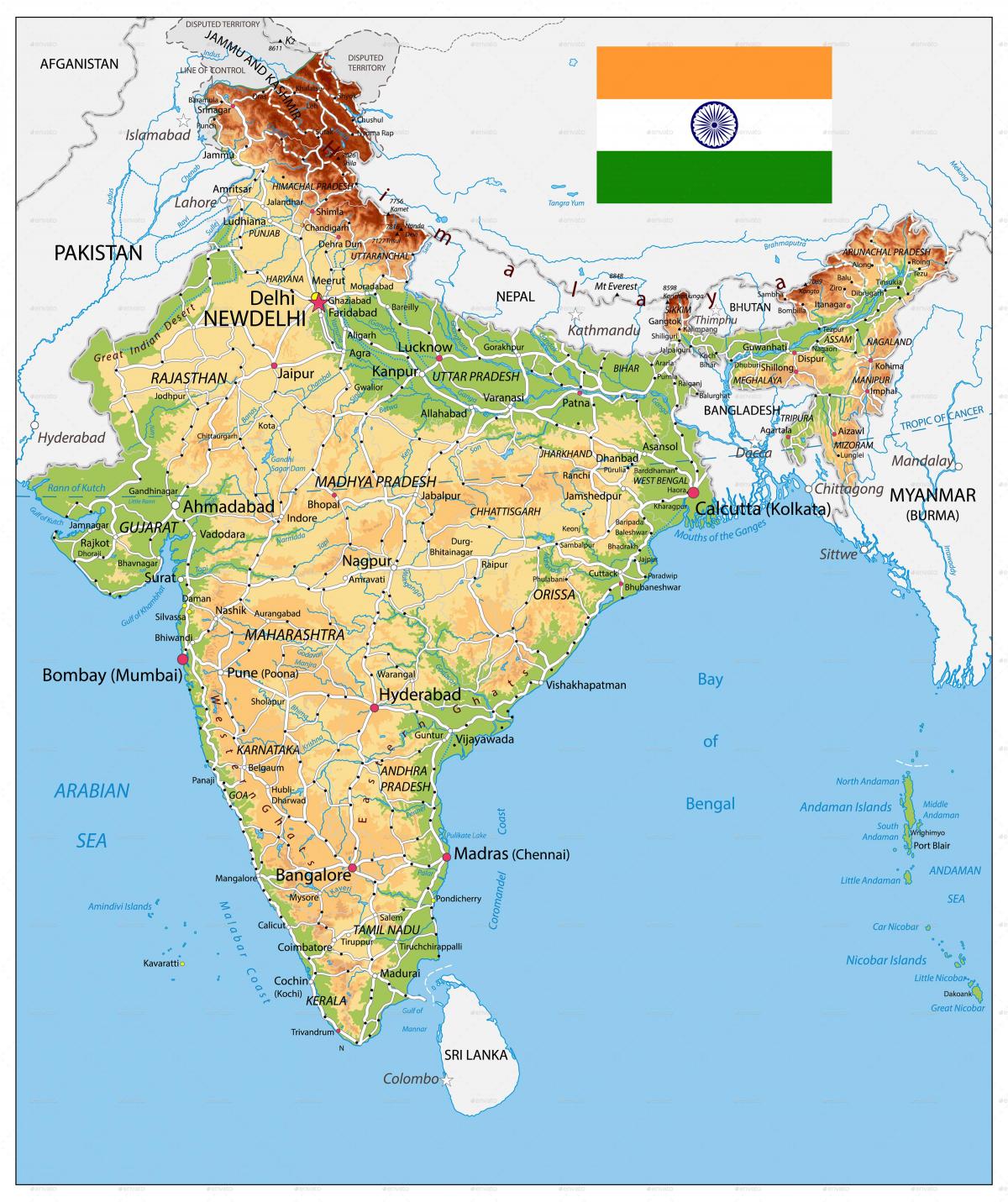 印度地貌图