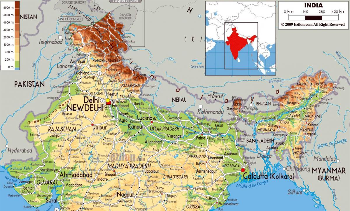印度北部地图