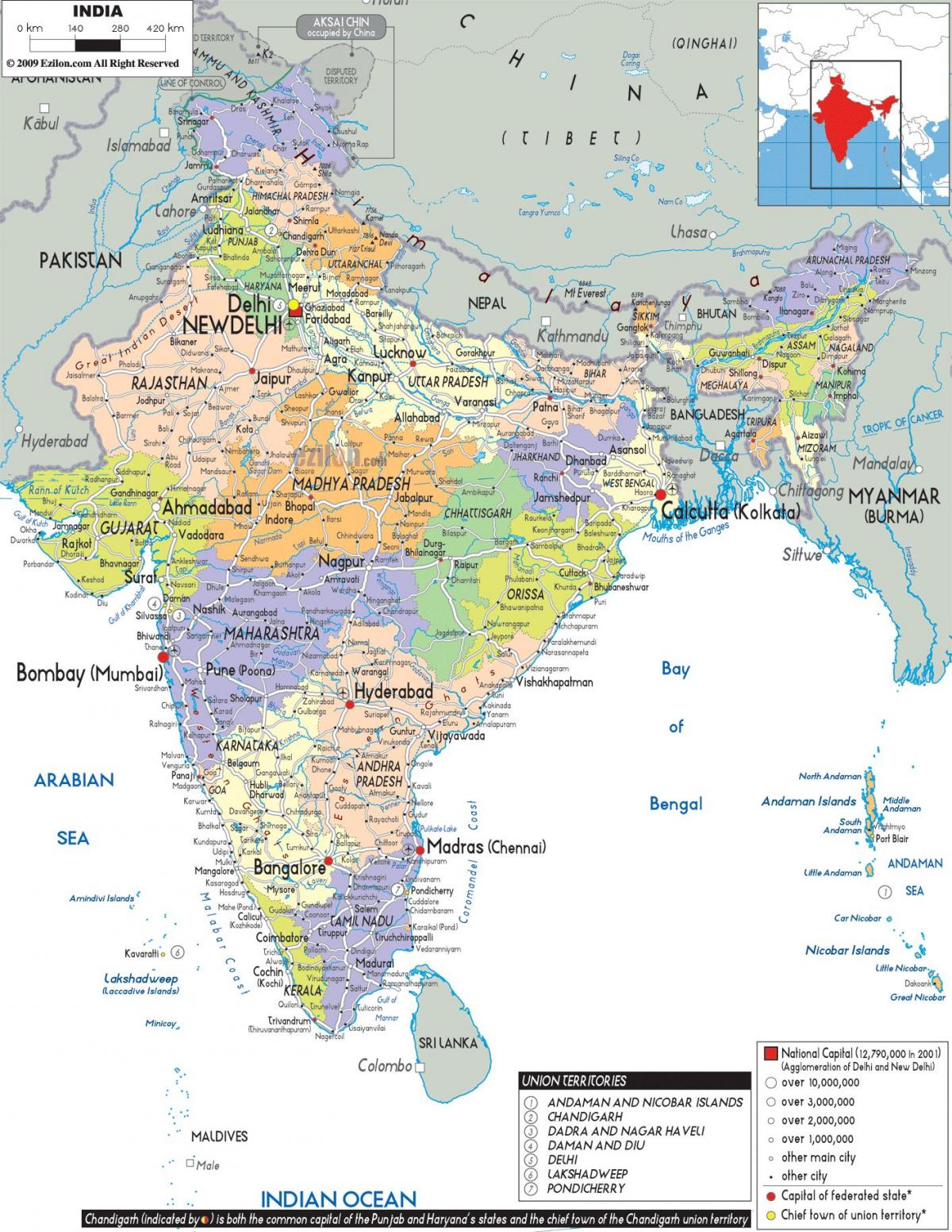 印度大地图